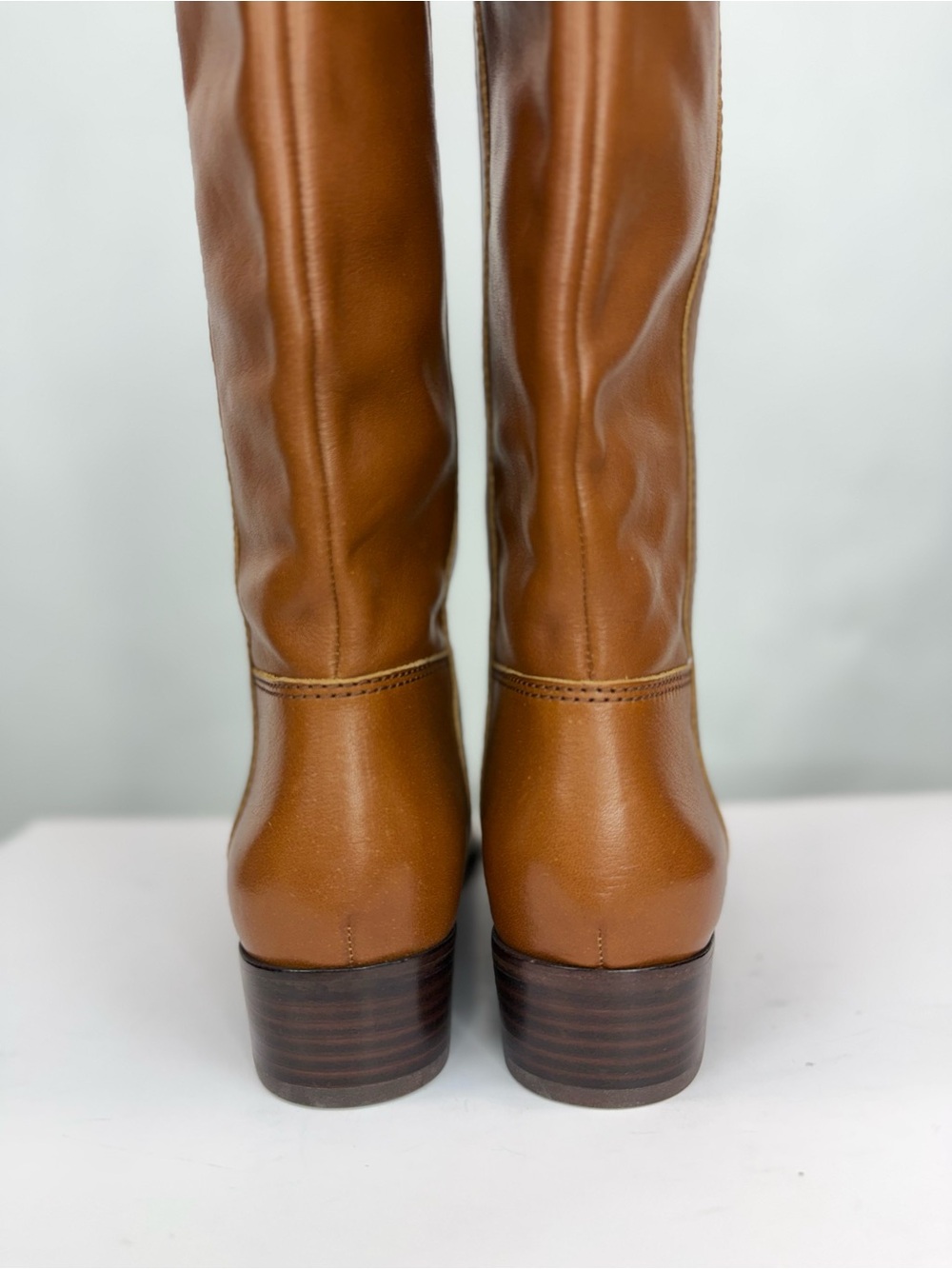 New Veronica Beard Dwyer Boot Caramel Brown Wide Calf Sz 8 - Picture 5 of 16